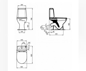 Напольный унитаз Vidima СИРИУС ЭЛЕГАНС W917661 крышка микролифт
