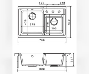 Мойка кухонная Florentina Касси 780 антрацит