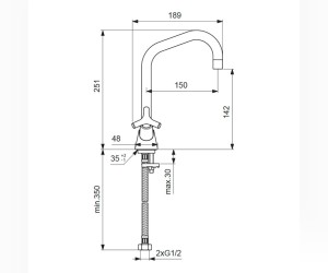 Смеситель Vidima ТРИНИТИ (Trinity) BA259AA для раковины, поворотный излив, хром