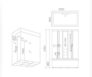 Душевой бокс Aqua Joy AJ-119, 150 x 85 см