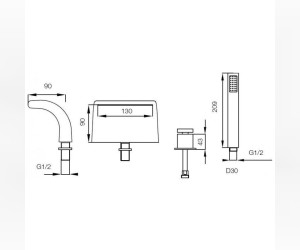 Смеситель Vega Onda 91А1715125 для ванны