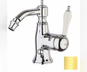 Смеситель для биде Margaroli Classica RU1003AA01GD, с донным клапаном, золото