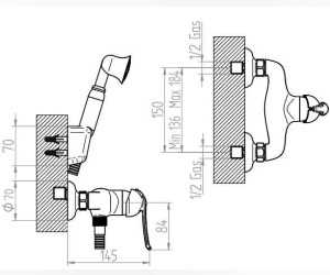 Cмеситель Bandini Ziz 198320JJ00 для душа, медь