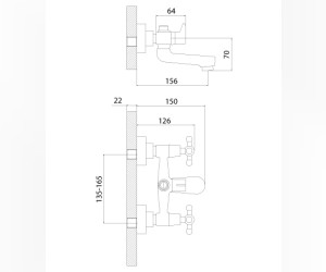 Смеситель Rossinka G02-81 для ванны и душа