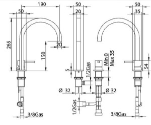 Смеситель Bandini Ice Cube 7507200001LW для раковины, хром/ручка венге
