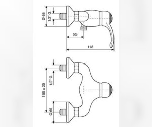 Смеситель для душа Emmevi Harmony 22002BC, белый/хром