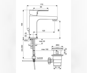 Смеситель Ideal Standard Cerafine Model D Grande для раковины, хром, BC491AA