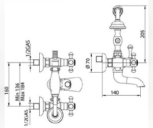Смеситель Bandini Antica 544620PN06 для ванны/душа, никель