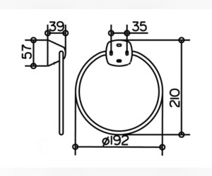 Полотенцедержатель кольцо Keuco City.2 02721010000, 21 см, хром