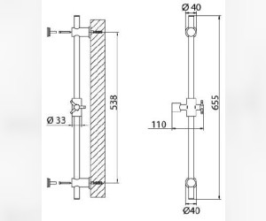 Штанга душевая Bandini Stel 391786PN, никель