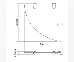 Полка стеклянная угловая WasserKRAFT 533
