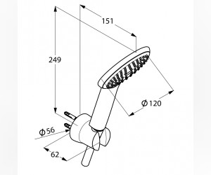 Душевой гарнитур Kludi Freshline 1S 6785091-00 для ванны, держатель круглый, цвет белый