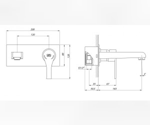 Смеситель GPD Atros MDA65, для раковины, встраиваемый, хром