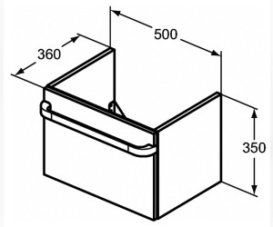 Тумба под раковину Ideal Standard Tonic II 50 см, подвесная, с подсветкой, белый лак глянцевый, R4301WG