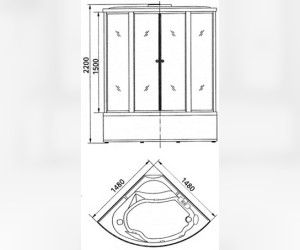 Душевой бокс Appollo Guci-856 148 x 148 x 220 см