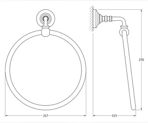Полотенцедержатель 3SC Stilmar STI 110 кольцо, 21 см, хром, золото