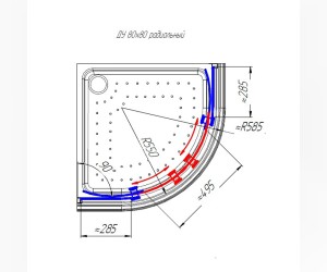 Душевой уголок Радомир 1-03-1-0-0-0060 80 х 80 см четверть круга, стекло прозрачное, белый
