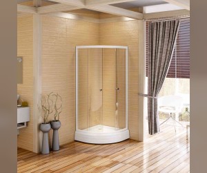 Душевой уголок Радомир 1-03-1-0-0-0060 80 х 80 см четверть круга, стекло прозрачное, белый