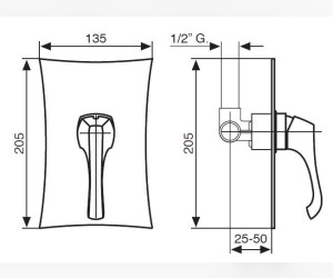 Смеситель для душа Emmevi Ares 76009CR, хром