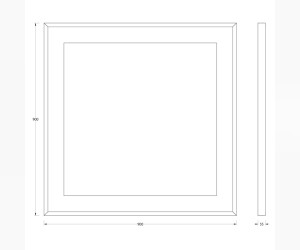 Зеркало в багетной раме и LED-светильником Evoform Ledside BY 2211 90х90 см