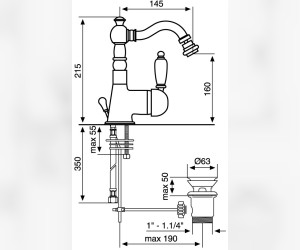Смеситель для биде Emmevi Laguna 40514BС, белый/хром