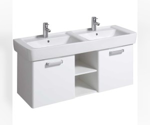 Тумба под двойную раковину Geberit Renova Plan 879240000, 120 см, цвет белый глянцевый