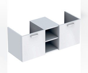 Тумба под двойную раковину Geberit Renova Plan 879240000, 120 см, цвет белый глянцевый