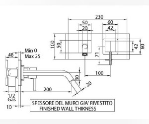 Смеситель Bandini Ice Cube для раковины, хром/ручка металл, 7511200001