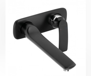 Смеситель Kludi Balance 522478775 для раковины настенный, излив 23.5 см, черный матовый