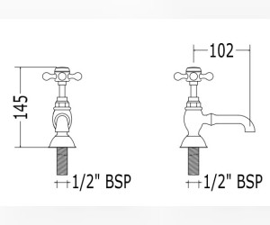 Краны Devon&Devon Victorian IBV540CR для раковины, хром