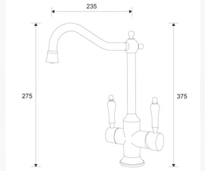 Смеситель Zorg Clean Water ZR 344 YF STEEL для кухни под фильтр, матовая нержавеющая сталь
