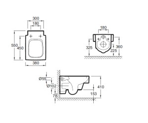 Подвесной унитаз Jacob Delafon Terrace EDA102-00