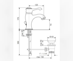 Смеситель для раковины Emmevi Tiffany 6003SC, матовый хром/хром