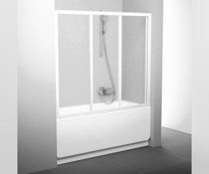 Шторка для ванны Ravak AVDP3-120, профиль белый, витраж транспарент/грейп, 40VG0102ZG/40VG0102Z1