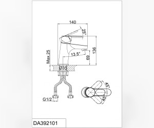 Смеситель D&K Marx Rhein DA1392101 для раковины