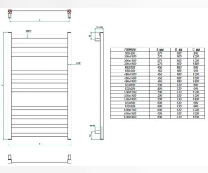 Полотенцесушитель водяной Grota Vento 63 x 90 см, ширина 63 см, высота 90 см, крашеный белый