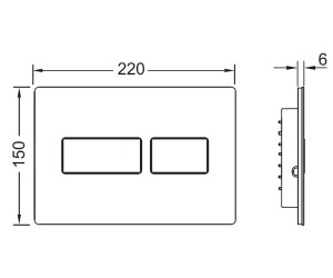 Клавиша смыва TECE Solid с двойной системой смыва, белый матовый (9240433)