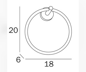 Полотенцедержатель Inda Forum A36160CR, 20 см, хром