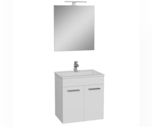 Комплект мебели Vitra Mia 60 см тумба, раковина, зеркало c подсветкой, белый глянец, 75023