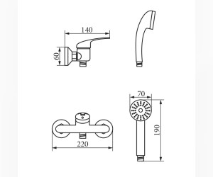 Смеситель Veragio Triumph VR.TRM-2731.CR для ванны и душа, хром