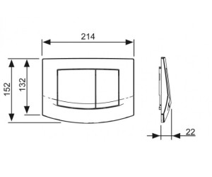 Панель TECE Ambia 9 240 200 с двумя клавишами смыва, белая