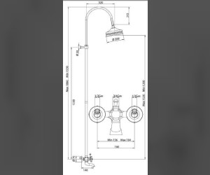 Душевая система Bandini Antica 663720PN06, ручки металлические Antica, никель