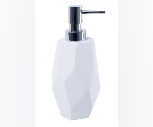 Дозатор для жидкого мыла Fixsen Flat белый, хром, FX-290-1