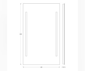 Зеркало с 2 встроенными LUM-светильниками Evoform Lumline BY 2023 60х100 см