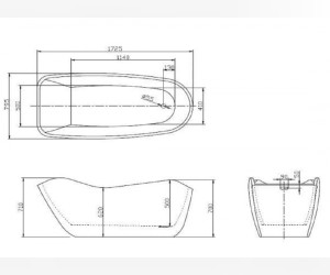 Акриловая ванна Lagard Teona White Star lgd-tna-ws 172.5 x 79.5 см