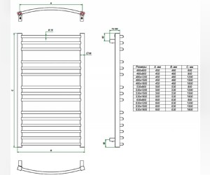 Полотенцесушитель электрический Grota Calma 53 x 180 см, ширина 53 см, высота 180 см, полированный