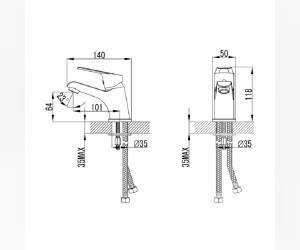 Смеситель Milardo Nelson NELSB00M01 для раковины, хром