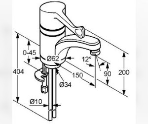 Смеситель Kludi Medi Care 3411305 для раковины DN 15 (341130524/341130534)
