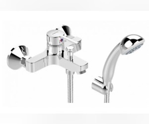 Смеситель Vidima Логик (Logik) BA279AA для ванны и душа с душевым гарнитуром, хром