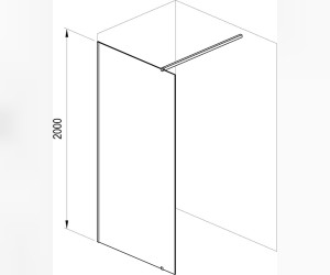 Душевая стенка Ravak ST Walk-In Wall, 130 х 200 см, профиль блестящий, витраж транспарент, GW9WJ0C00Z1